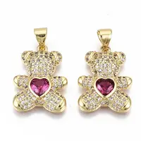 Brass Micro Pave Clear Cubic Zirconia Pendants
