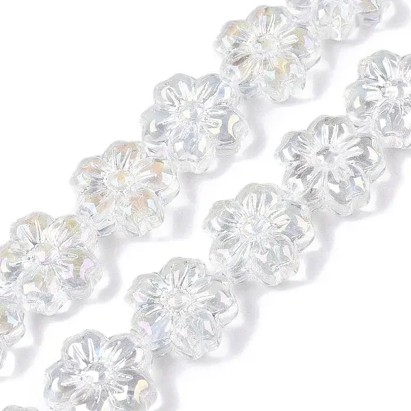 Transparent Electroplate Glass Beads Strands