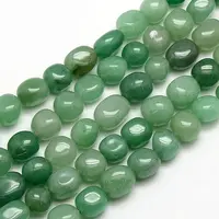 Natural Green Aventurine Nuggets Beads Strands