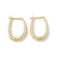 Clear Cubic Zirconia Teardrop Hoop Earrings