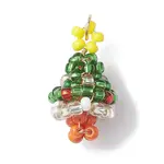 Christmas Theme Glass Seed Beaded Woven Pendants