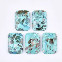 Assembled Synthetic Imperial Jasper and Turquoise Pendants