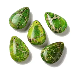 Dyed Natural Imperial Jasper Pendants