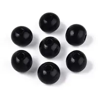 Spray Painted Round Natural Schima Wood Beads