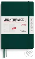 Weekly Planner & Notebook 2026 Medium (A5) Forest Green - tečkovaný