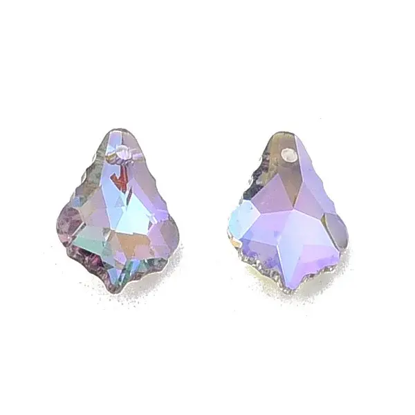 Pointed Back Electroplate Faceted Glass Pendants