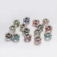 Tibetan Style Alloy Rhinestone European Beads