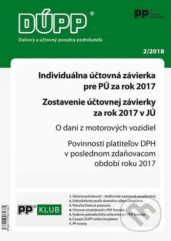 DÚPP 2/2018 (Individuálna účtovná závierka pre PÚ za rok 2017, Zostavenie účtovnej závierky za rok 2017 v JÚ)