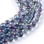 Half Plated Transparent Glass Beads Strands
