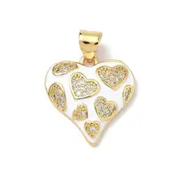 Brass Micro Pave Cubic Zirconia Pendants