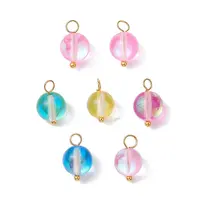 Dyed Synthetic Moonstone Round Charms