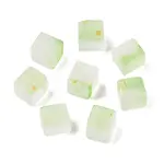 Frosted Glass Beads with Golden Glitter Powder