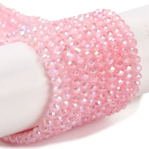 Baking Electroplate Glass Beads Strands