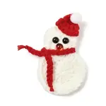 Christmas Yarn & Plastic Brooch