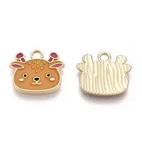 Light Gold Plated Alloy Enamel Pendants