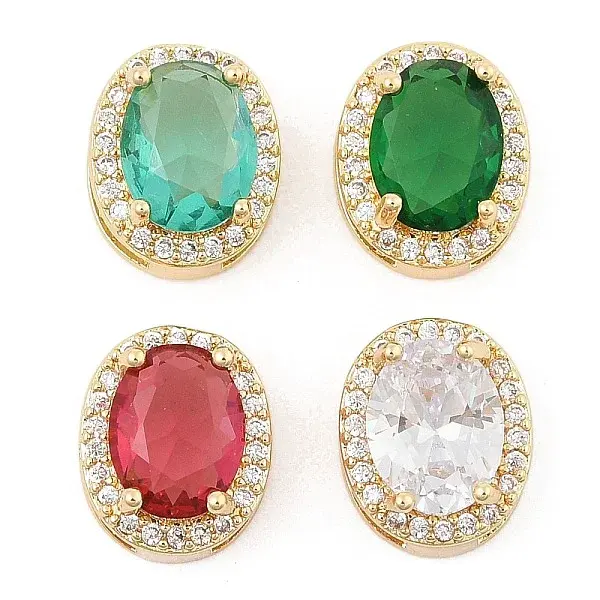 Brass Micro Pave Cubic Zirconia Slide Charms