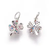 Brass Micro Pave Cubic Zirconia Charms