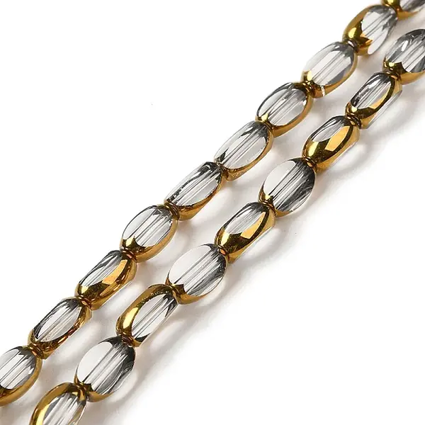 Electroplate Transparent Glass Beads Strands