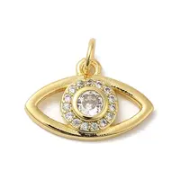 Rack Plating Brass Cubic Zirconia European Dangle Charms