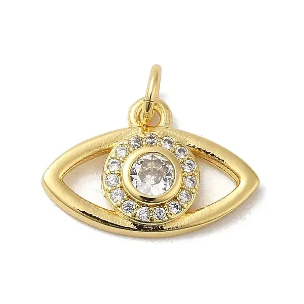 Rack Plating Brass Cubic Zirconia European Dangle Charms