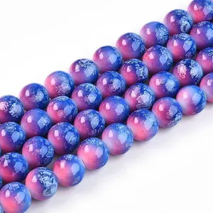 Baking Paint Glass Beads Strands