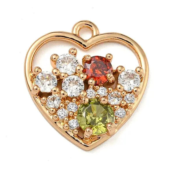 Brass Micro Pave Clear Cubic Zirconia Pendants