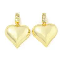 Heart Rack Plating Brass Clear Cubic Zirconia Pendants