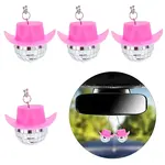 4Pcs Cow Hat & Disco Ball Pendant Decoration with Ball Chains