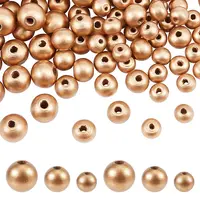 120Pcs 3 Styles Eco-Friendly Spray Painted Wooden Beads