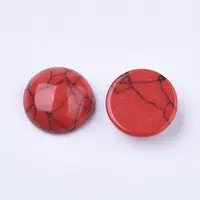 Dyed Synthetic Turquoise Flat Back Dome Cabochons