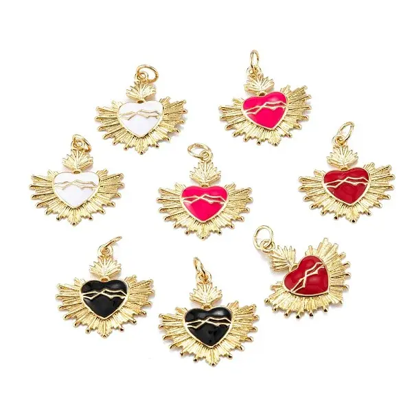 Real 18K Gold Plated Brass Enamel Pendants