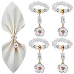 Christmas Theme Glass Beaded Napkin Rings