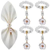 Christmas Theme Glass Beaded Napkin Rings