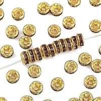 Brass Grade A Rhinestone Spacer Beads