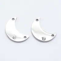 316 Surgical Stainless Steel Micro Pave Cubic Zirconia Links connectors