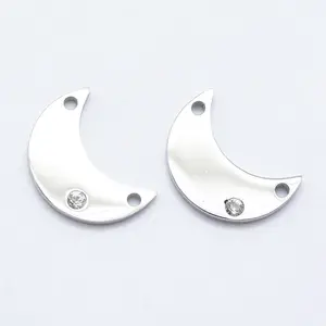 316 Surgical Stainless Steel Micro Pave Cubic Zirconia Links connectors