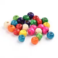 Dyed Natural Wood Beads