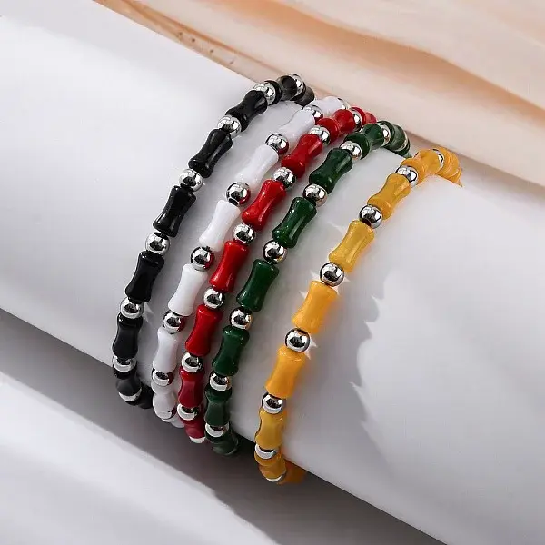 304 Stainless Steel Beaded Bracelets for Women