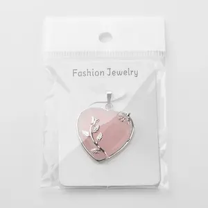 Heart Natural Rose Quartz Pendants