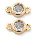 Brass Clear Cubic Zirconia Connector Charms