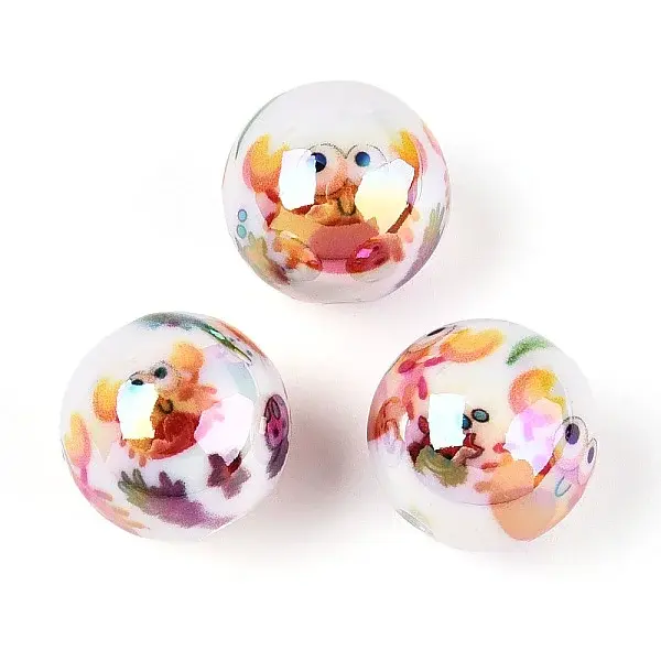 Ocean Theme Printed Opaque Acrylic Beads