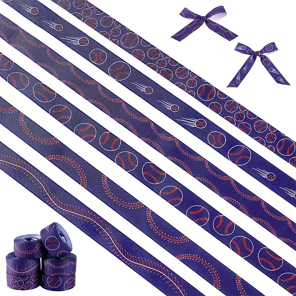 6 Styles Baseball Theme Polyester Ribbon