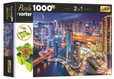Puzzle s třídičem 2v1: Noční Dubaj