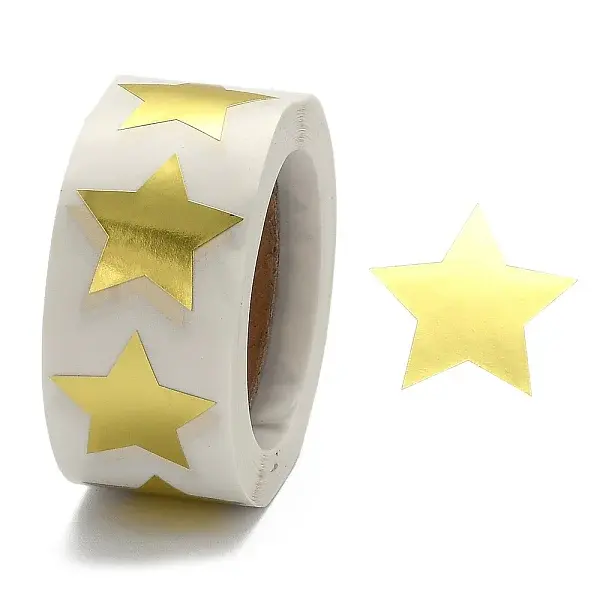 Metallic Foil Star Shape Paper Sticker Labels