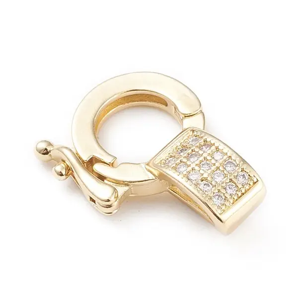 Brass Micro Pave Clear Cubic Zirconia Twister Clasps
