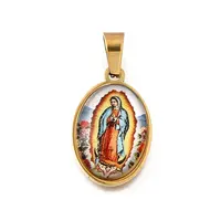 Religion Theme 304 Stainless Steel Pave Epoxy Pendants