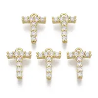 Brass Micro Pave Cubic Zirconia Charms
