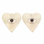 Brass Micro Pave Clear & Black Cubic Zirconia Pendants