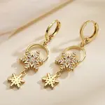 Brass Micro Pave Clear Cubic Zirconia Hoop Earrings