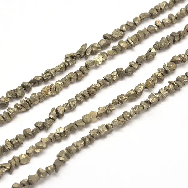 Natural Pyrite Nuggets Beads Strands
